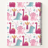 キュートピンク恐竜キッズパーソナライズされたレシピ ノートブック (裏面)