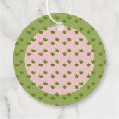 キュートピンク恐竜ベビーシャワーギフトラベル フェイバータグ (裏面)