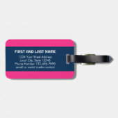 キュートピンク水玉模様いかりwithネイビー名前をカスタムする ラゲッジタグ (裏面横)