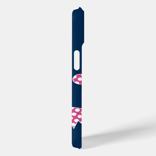 キュートピンク水玉模様いかりwithネイビー名前をカスタムする Case-Mate iPhoneケース (裏面 / 右)