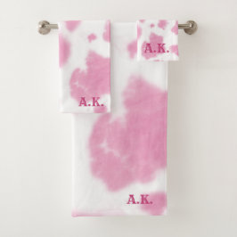 キュートピンク牛プリントウエスタンロデオ バスタオルセット