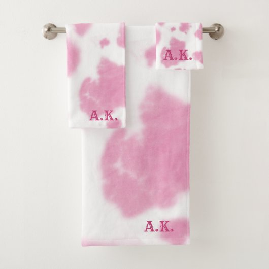 キュートピンク牛プリントウエスタンロデオ バスタオルセット (インサイチュ)