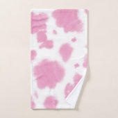 キュートピンク牛プリントウエスタンロデオ バスタオルセット (ハンドタオル)