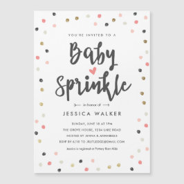 キュートピンク紙吹雪型ベビー散布招待状