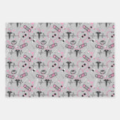 キュートピンク聴診器ナース |医師のEKGパターン ラッピングペーパーシート (正面2)