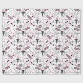 キュートピンク聴診器ナース |医師のEKGパターン ラッピングペーパー (フラット)