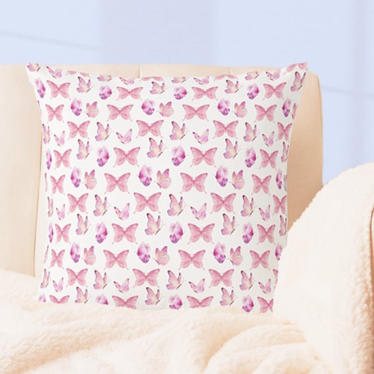 キュートピンク蝶装飾用クッション クッション