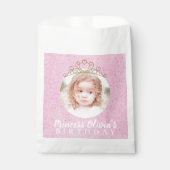 キュートピンク誕生日シンプルフォトプリンセスティアラ フェイバーバッグ (正面)
