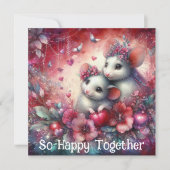 キュートピンク赤いハートネズミガレンティーヌ最高のフリーズ シーズンカード (正面)