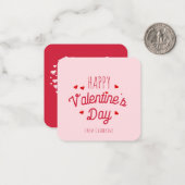 キュートピンク赤いハートハッピーバレンタインデー ノートカード (正面/裏面インサイチュ)