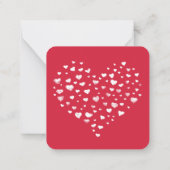 キュートピンク赤いハートハッピーバレンタインデー ノートカード (裏面)