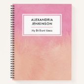 キュートピンク赤面ピーチスタイリッシュドリーミー抽象芸術 ノートブック (正面)