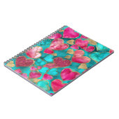 キュートピンク金ゴールドグリッターバレンタインラブハート ノートブック (左側)