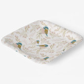 キュートピンク金ゴールド《鳥》アメリカゴガラバードフローラハートイベント ペーパープレート (傾斜あり)