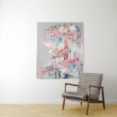 キュートピンク雪だるまウィンターワンダーランド タペストリー (インサイチュ)