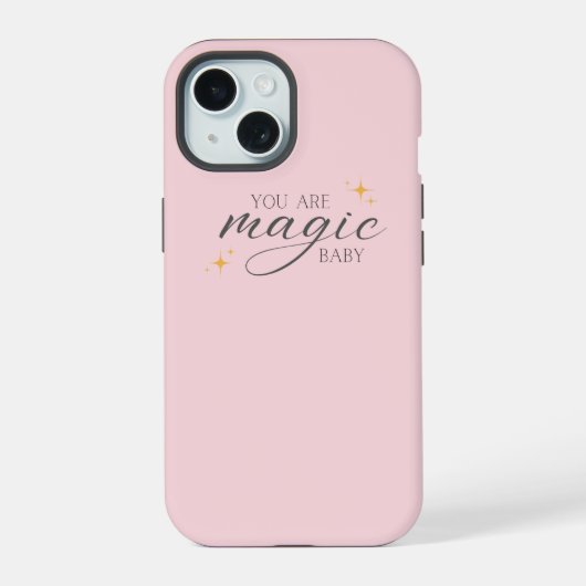 キュートピンク魔法肯定 iPhone 15ケース (裏面)