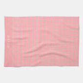 キュートピンク&ホワイト水玉模様コテージコア名 キッチンタオル (横)