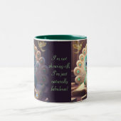 キュートピーコックおもしろいナチュラルファブラス引用文カスタム ツートーンマグカップ (中央)