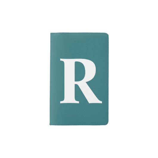 キュートピーコックブルーモノグラパーソナライズされたム ポケットMoleskineノートブック (正面)