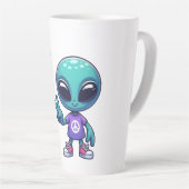 キュートピースエイリアン&宇宙船 カフェラテマグ (右アングル)