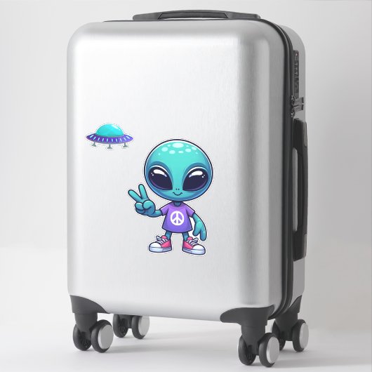 キュートピースエイリアン&宇宙船 シール (スーツケース)