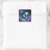 キュートピースエイリアン&宇宙船 スクエアシール (バッグ)