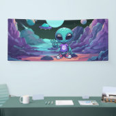 キュートピースエイリアン&宇宙船 横断幕 (トレードショー)