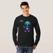 キュートピースエイリアン&宇宙船 Tシャツ (正面フル)