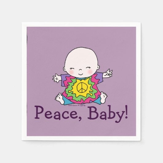 キュートピースベビーヒッピー/ヒッピー絞り染め スタンダードカクテルナプキン (正面)