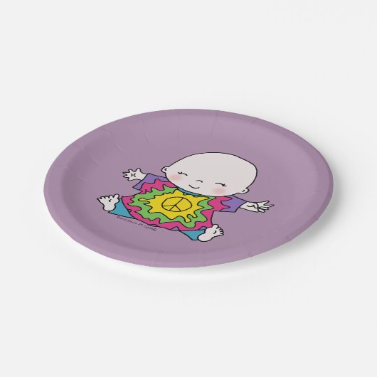 キュートピースベビーヒッピー/ヒッピー絞り染め ペーパープレート (アングル)
