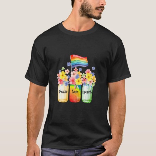 キュートピースラブコンペティアムLGBTプライド認識度モン Tシャツ (正面)