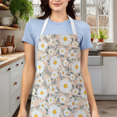 キュートピーチアンドホワイトフローラデイジー エプロン