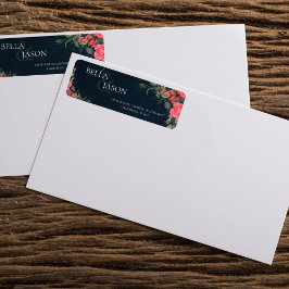 キュートピーチオレンジグレーフローラ結婚スクリプト ラベル