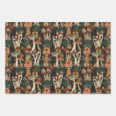 キュートピーチコテージコアフローラマッシュルームパターン ラッピングペーパーシート (正面2)