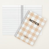 キュートピーチバッファローチェックモノグラム名 ノートブック (内側)