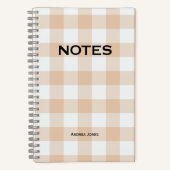 キュートピーチバッファローチェックモノグラム名 ノートブック (正面)