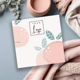 キュートピーチフルーティ抽象芸術はっきりしたネックレスディスプレイ スクエア名刺