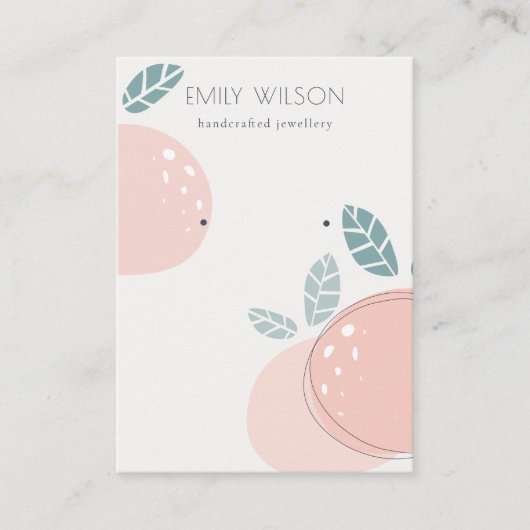 キュートピーチ抽象芸術フルーティスタッドイヤリングディスプレイ 名刺 (正面)