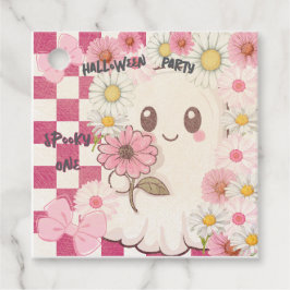 キュートピ不気味ンクデイジーハローウィンパーティ招待状 フェイバータグ