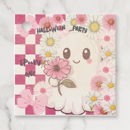 キュートピ不気味ンクデイジーハローウィンパーティ招待状 フェイバータグ (正面)
