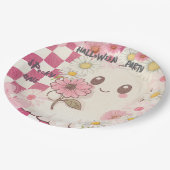 キュートピ不気味ンクデイジーハローウィンパーティ招待状 ペーパープレート (アングル)