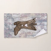 キュートピ素朴ンク女性のカーボーイハートブーツファームハウス バスタオルセット (ハンドタオル)