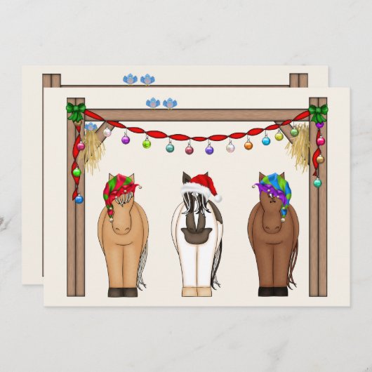 キュートフおもしろいァームホリデーウズクリスマス シーズンカード (正面/裏面)