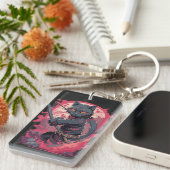 キュートファイアスプラッシュブラック忍者キャットウォリアー キーホルダー (正面右)