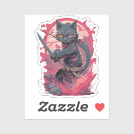 キュートファイアスプラッシュブラック忍者キャットウォリアー シール