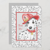 キュートファイアーファイターダルマチア誕生日 サンキューカード (正面/裏面)