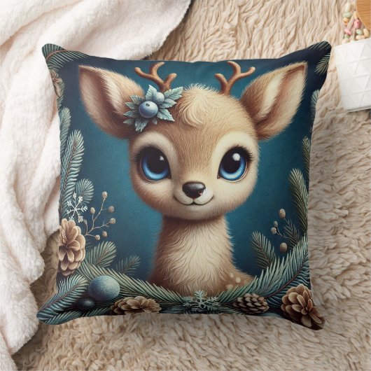 キュートファウンイラストレーション クッション (ブランケット)