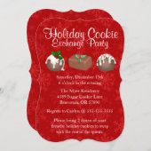 キュートファッジクッキーエクスチェンジホリデイ招待状 招待状 (正面/裏面)