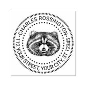 キュートファットラクーン顔名差出人住所 セルフインキングスタンプ (デザイン)