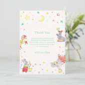 キュートファンシーサーカスカーニバル動物ベビーシャワー サンキューカード (スタンド正面)